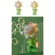 RXIRUCGD Bubble Machine, Sunflower Bubble Machine, Fully Automatic Seven Color Flower Bubbles Toys for Boys and Girls, Outdoor Summer Toys, Birthday Gifts,Pink